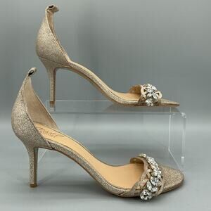 Jewel Badgley Mischka Women’s Kirsten Sandals Silver Size 10